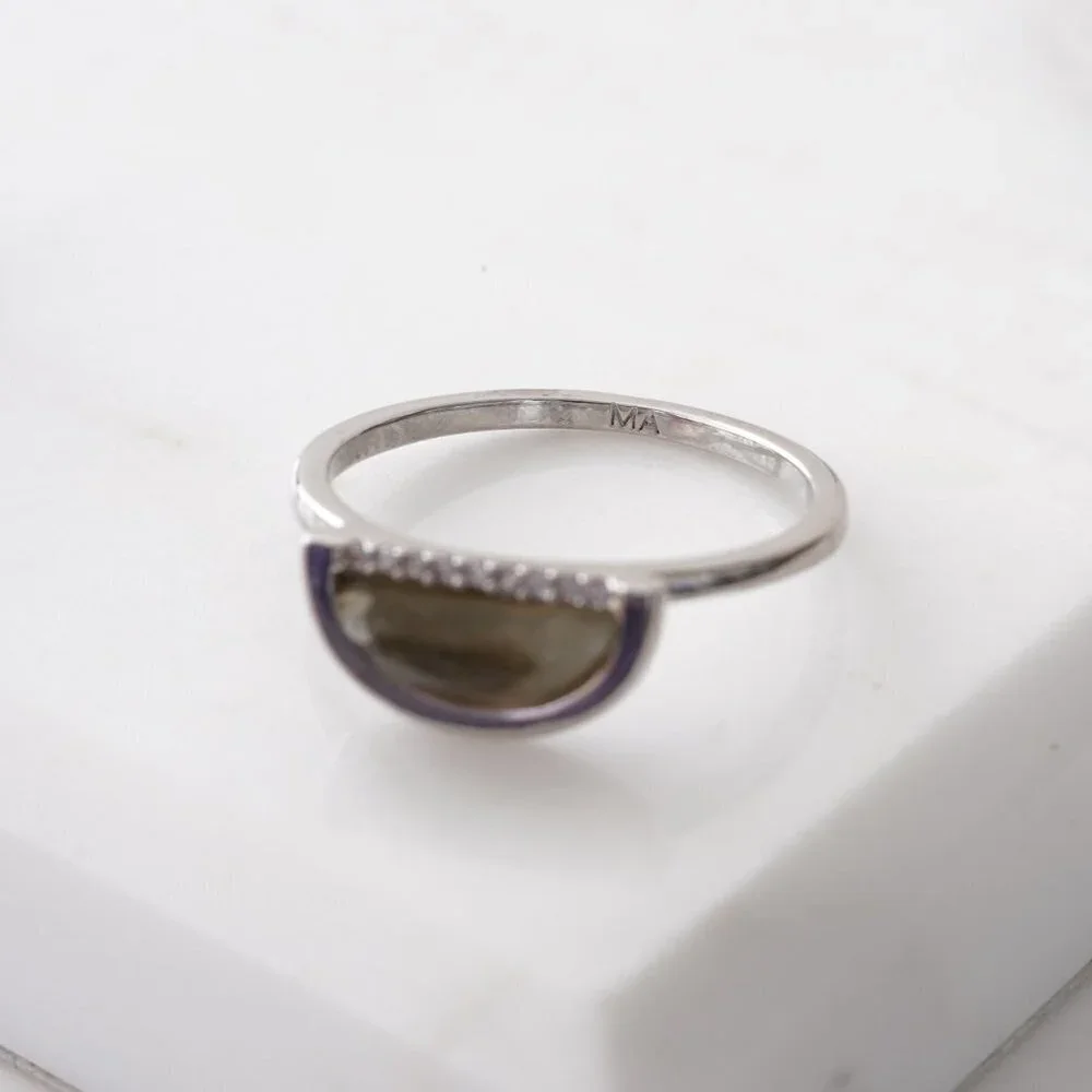 Anthropologie Melanie Auld Half Circle Ring 7